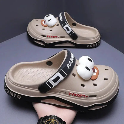 Mens Trendy Cave Shoes Summer Outer Wear Cartoon Fashion Home Home Couple Non-slip Cave Sandals Beach Baotou Slippers Mens by All Mart Bristol Ltd