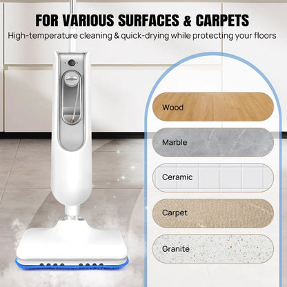 12 IN 1 Electric Steam Mop with 120 Degree Rotatable Head for Floor Cleaning,5000W Steam Cleaner 400ML Water Tank Handheld Mop by All Mart Bristol Ltd