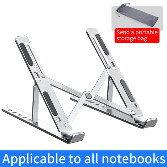 Aluminum Alloy Laptop Holder Stand Adjustable Foldable Portable for Notebook Computer Bracket Lifting Cooling Holder Non-slip by All Mart Bristol Ltd