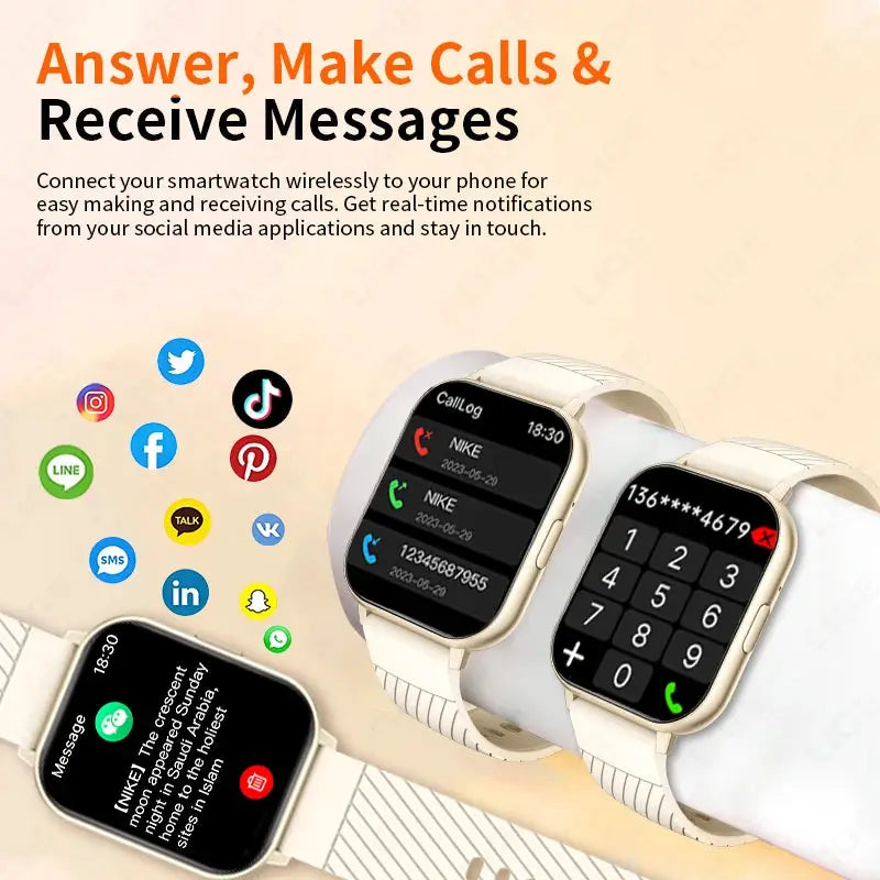 1.83" HD Large Screen 2026 New Smart Watch Bluetooth Call Heart Rate Monitoring Smartwatch Multiple Sport Mode Fitness Bracelet by All Mart Bristol Ltd