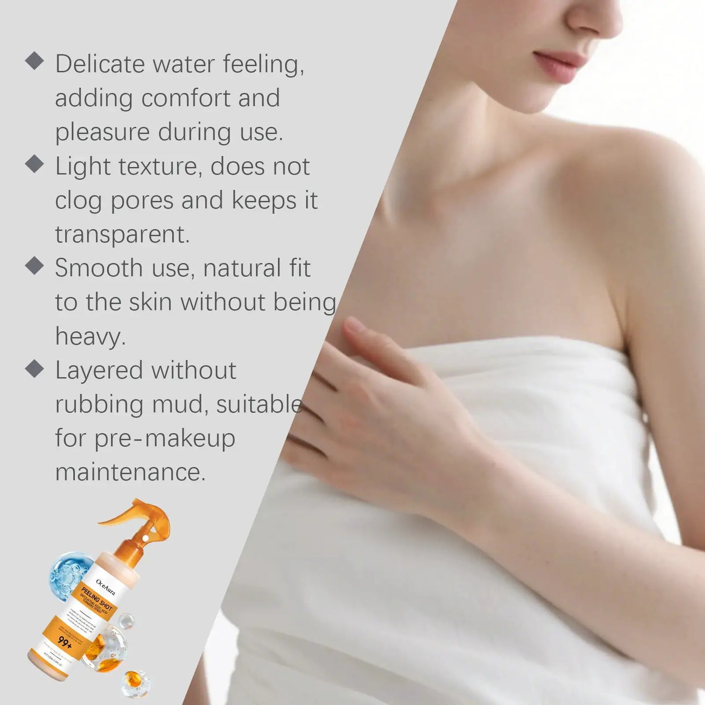 OceAura Peel Shot Kojic Acid Turmeric Spray Dead Skin Remover Smooth Body Exfoliant Improve Dullness Refreshing Hydrating Spray by All Mart Bristol Ltd