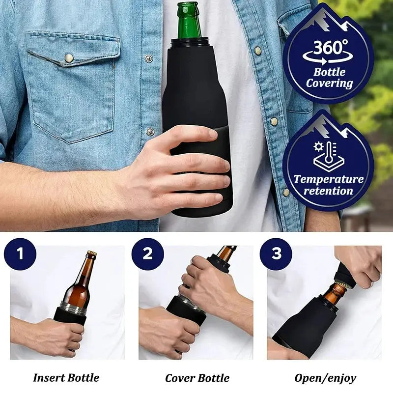 12oz Drink Can Bottle Holder 3 in 1 Stainless Steel Beer Tank with Opener Double Wall Vacuum Insulated Bottle Drink Vacuum Flask by All Mart Bristol Ltd