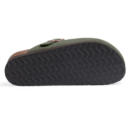Smile Pop Men's Suede Shoes With Adjustable Back Strap Leather Mules With Cork Flip-Flop Slippers Insoles Slip-On Potato Shoes by All Mart Bristol Ltd