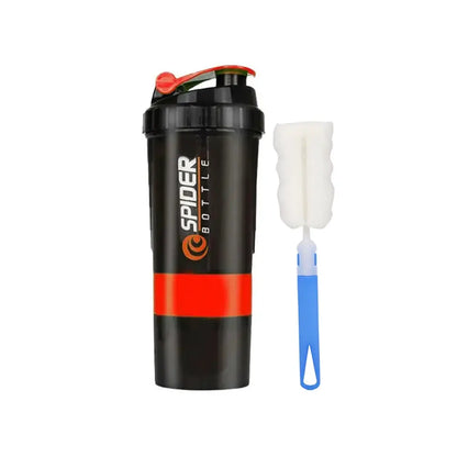3 Layers Shaker Protein Bottle Powder Shake Cup Water Bottle Plastic Mixing Cup Body Building Exercise Bottle by All Mart Bristol Ltd