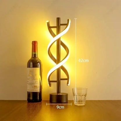 LED Minimalist Spiral Dimming Desktop Decorative Light with USB Charging Port Bar Atmosphere Light Indoor Home Lighting Fixture by All Mart Bristol Ltd
