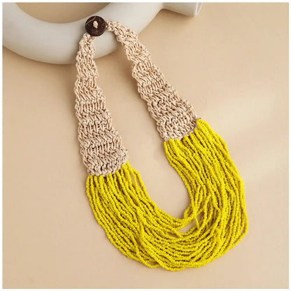 KAYMEN Fashion Handmade Small Beaded Strands Necklace Statement Bohemia Choker Necklace Multi Layers Jewelry Accessory Gifts by All Mart Bristol Ltd