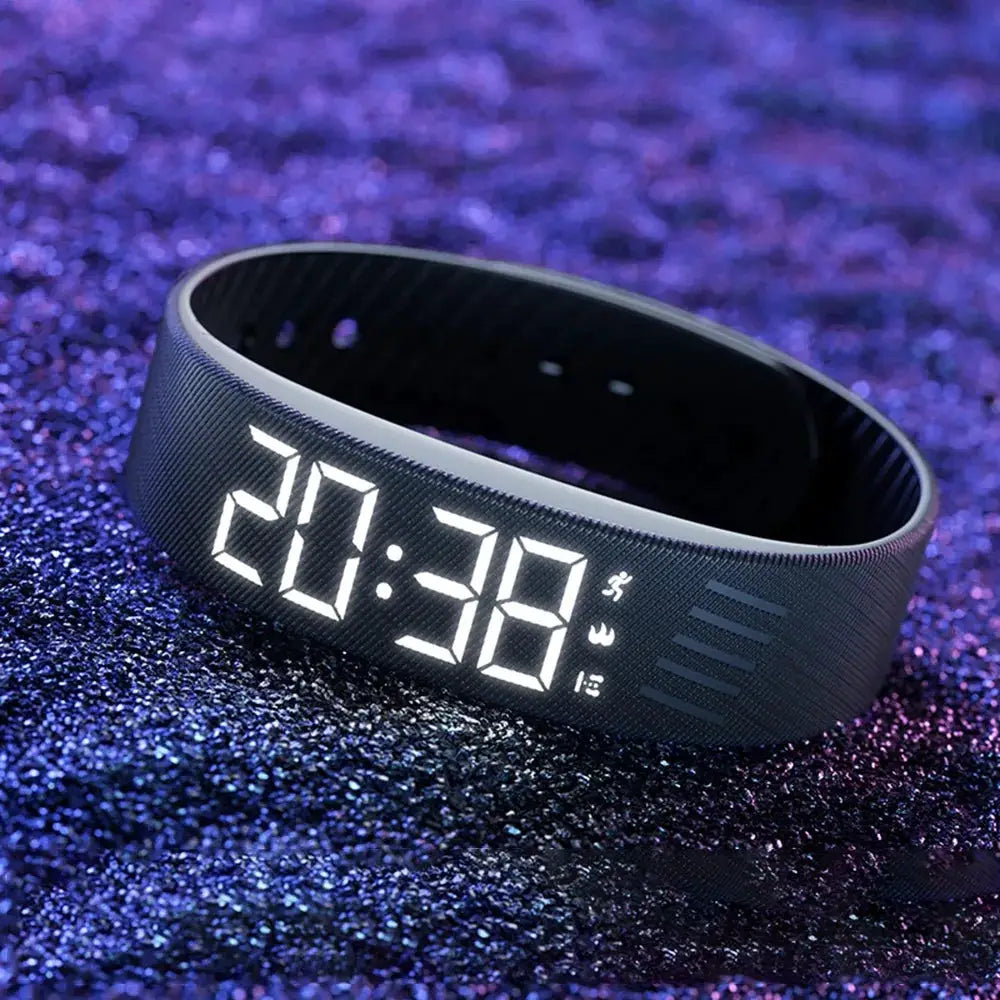 LED Digital Alarm Clock Watch Adjustable Snooze-proof Alarm Bracelet with Running Pedometer Waterproof Vibrating Alarm by All Mart Bristol Ltd
