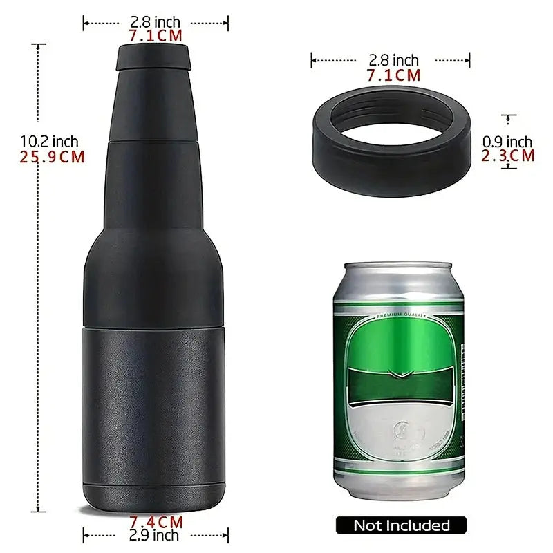 12oz Drink Can Bottle Holder 3 in 1 Stainless Steel Beer Tank with Opener Double Wall Vacuum Insulated Bottle Drink Vacuum Flask by All Mart Bristol Ltd