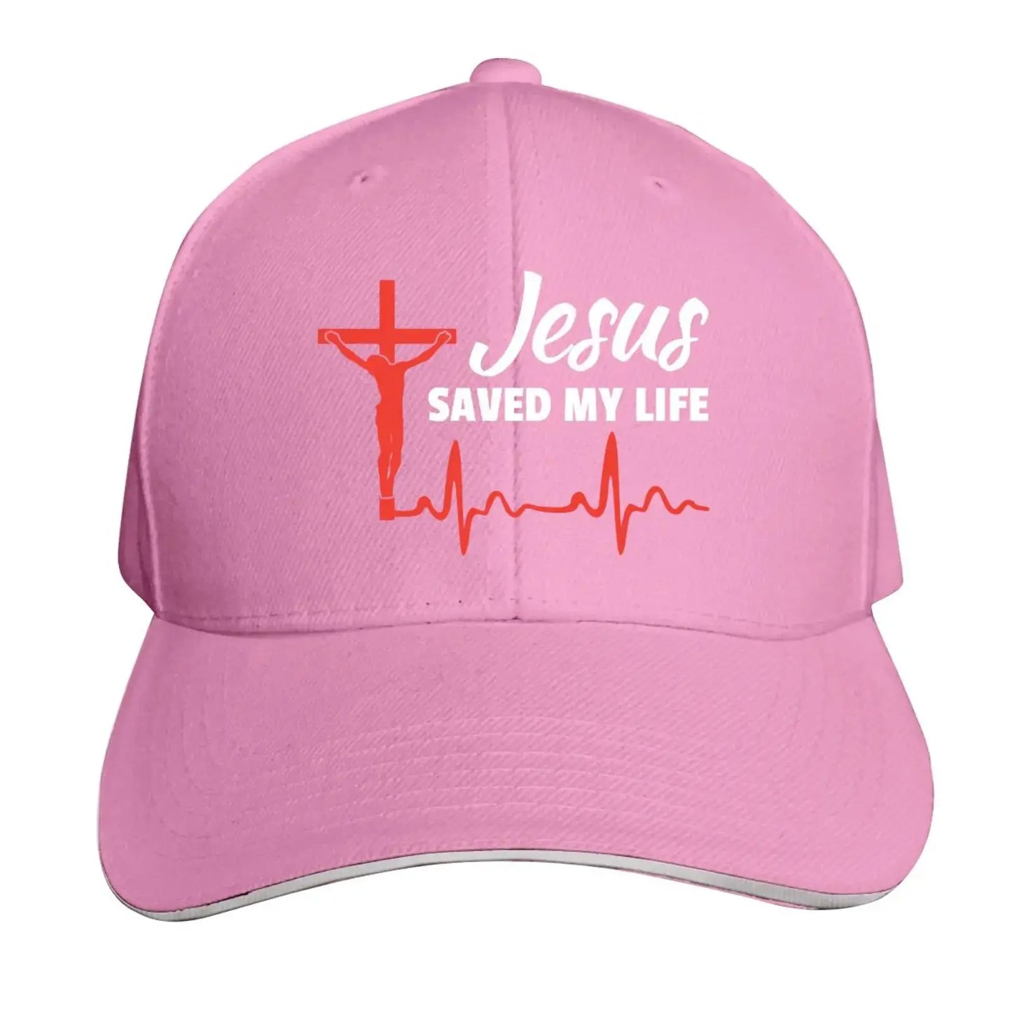 Jesus Saved My Life Hat Christian Baseball Cap Washed Cotton Denim Dad Hat for Men Women by All Mart Bristol Ltd