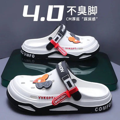 Mens Trendy Cave Shoes Summer Outer Wear Cartoon Fashion Home Home Couple Non-slip Cave Sandals Beach Baotou Slippers Mens by All Mart Bristol Ltd