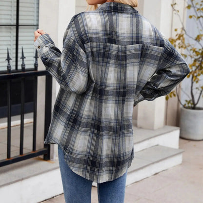 Button Down Shirt Dress For Women Women Lightweight Flannel Plaid Button Down Shirt Oversized Long Sleeve Bodycon одежда женская by All Mart Bristol Ltd