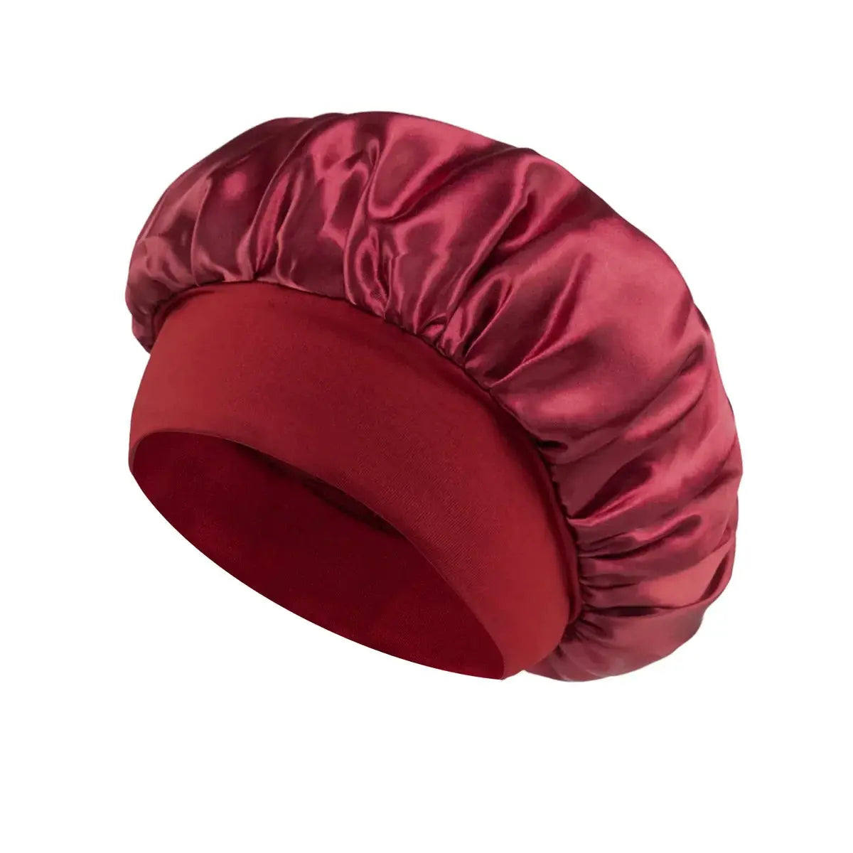 Women Satin Bonnet Hair Bonnet for Sleeping Hair Care Silk Bonnets Solid Wide-brimmed Sleeping Hat with Elastic Soft Band by All Mart Bristol Ltd