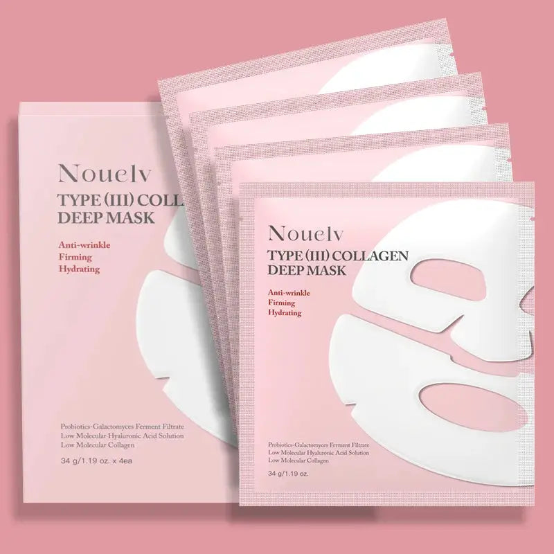 4Pcs/Box Absorbable Collagen Deep Mask Moisturizing Facial Mask Anti Wrinke Lighting Firming Skin Care by All Mart Bristol Ltd