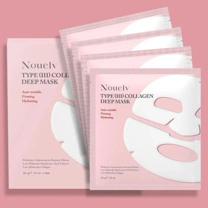 4Pcs/Box Absorbable Collagen Deep Mask Moisturizing Facial Mask Anti Wrinke Lighting Firming Skin Care by All Mart Bristol Ltd