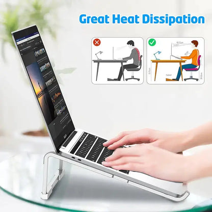 Universal Laptop Stand Foldable Adjustable Aluminum Alloy Notebook Holder Desktop Bracket for MacBook Air Pro Xiaomi by All Mart Bristol Ltd