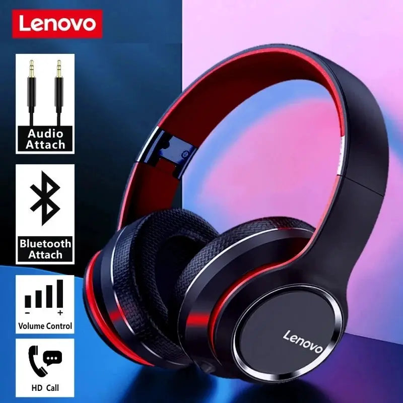 Lenovo HD200 Bluetooth Earphones Over-ear Foldable Computer Wireless Headphones Noise Cancellation HIFI Stereo Gaming Headset by All Mart Bristol Ltd