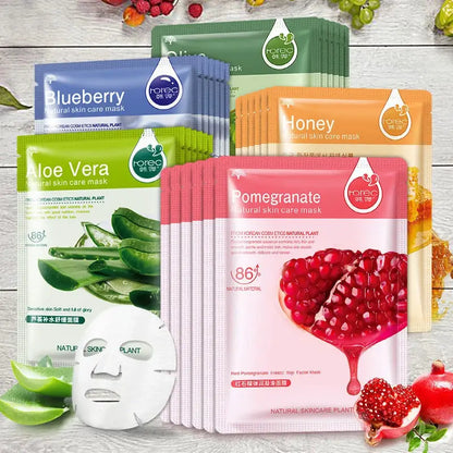 30pcs Fresh Fruits Facial Masks Face skincare Moisturizing Firming Hydrating Korean Face Mask Facial Skin Care Prodcuts by All Mart Bristol Ltd