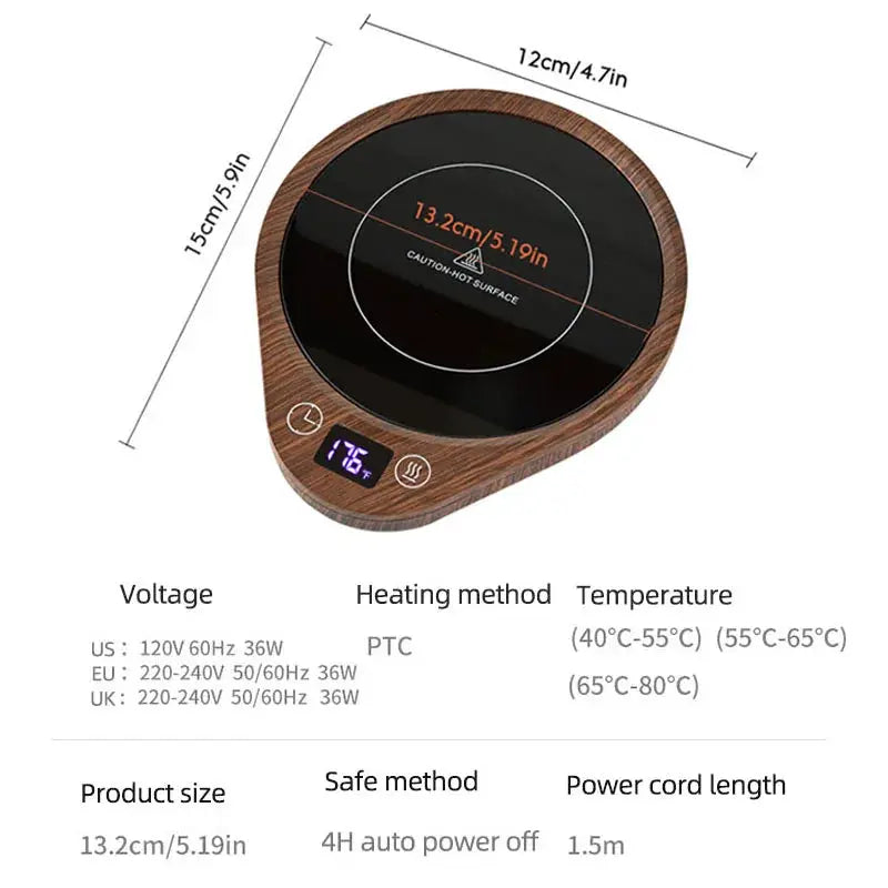 Electric Cup Warmer with 3 Adjustable Temperature Settings by All Mart Bristol Ltd