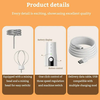 Handheld Electric Milk Frother and Coffee Whisk Mixer by All Mart Bristol Ltd