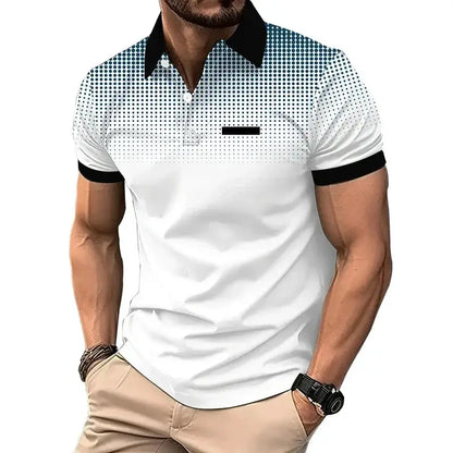 New Summer Men Clothes Short Sleeve Fashion Slim Fit 100% Polyester Polo Shirt Men Business Casual Lapel Golf Polo Shirt by All Mart Bristol Ltd