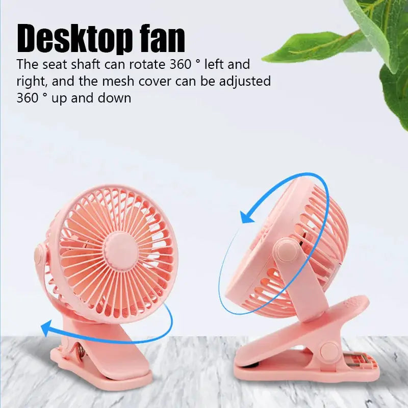 Portable Mini Hand Clip Fan USB Quiet Desktop Electric Fan High Quality Student Dormitory Small Cooling Ventilador fan Air Coole by All Mart Bristol Ltd