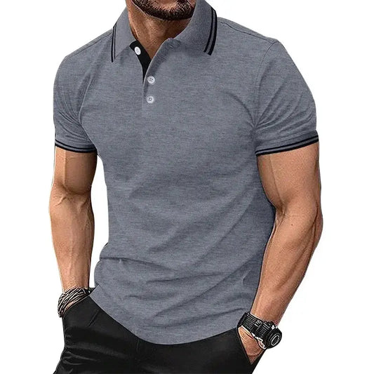 Men Clothes Summer Casual Short Sleeve Pure Color Polo Shirt 100% Polyester Quick Drying Tops Men Business Golf Polo Shirt Tops by All Mart Bristol Ltd