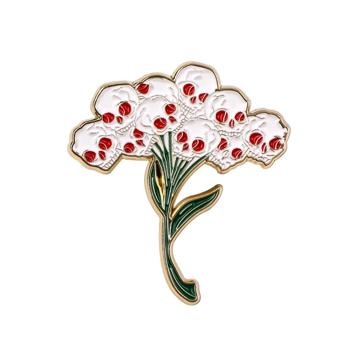 Punk Skull Flower Enamel Pins Women's Brooches Men Lapel Pins Badge on Backpack Costume Accessories Halloween Jewelry Gift by All Mart Bristol Ltd