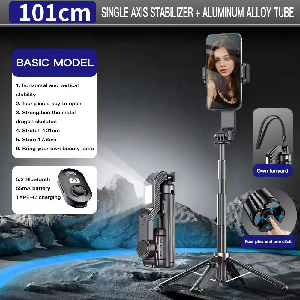 Handheld Gimbal Stabilizer Smartphone Camera Stabilizer Selfie Stick Tripod Stand Wireless Remote for IPhone Android by All Mart Bristol Ltd