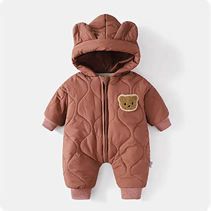 Winter Baby Outwear Clothing Fur Lining Warm Toddler Girl's Boy's Rompers Cartoon Bear Infant Jumpsuit by All Mart Bristol Ltd