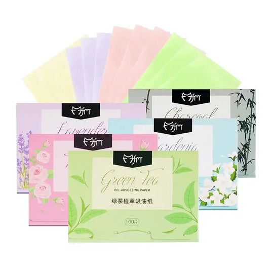 100pcs/set Facial Oil Blotting Paper Matte Face Wipes Oil Control Oil-absorbing Face Cleaning Beauty Makeup Tools Accessories by All Mart Bristol Ltd