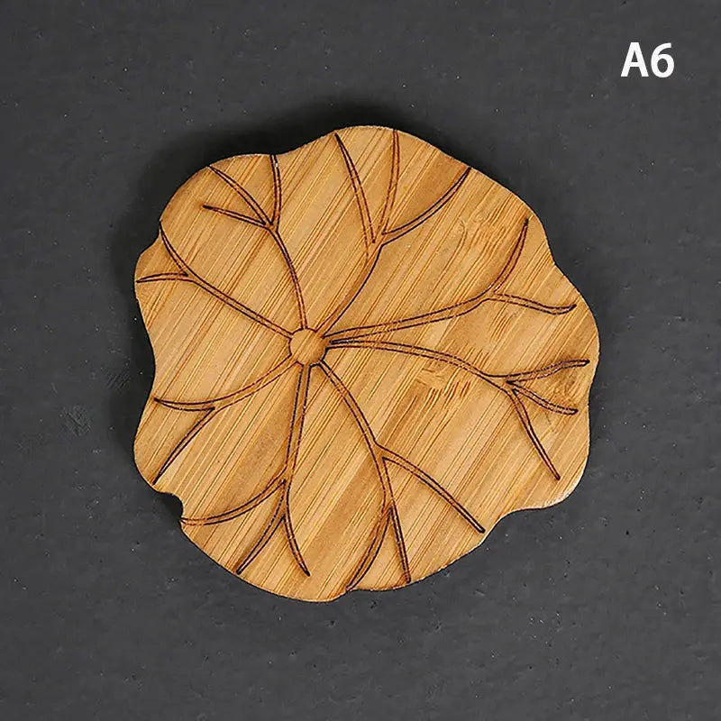 Creative Lotus Flower Drink Coasters Wooden Round Cup Mat Table Mat Tea Coffee Mug Placemat Home Decoration Kitchen Accessories by All Mart Bristol Ltd