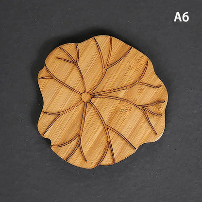 Creative Lotus Flower Drink Coasters Wooden Round Cup Mat Table Mat Tea Coffee Mug Placemat Home Decoration Kitchen Accessories by All Mart Bristol Ltd