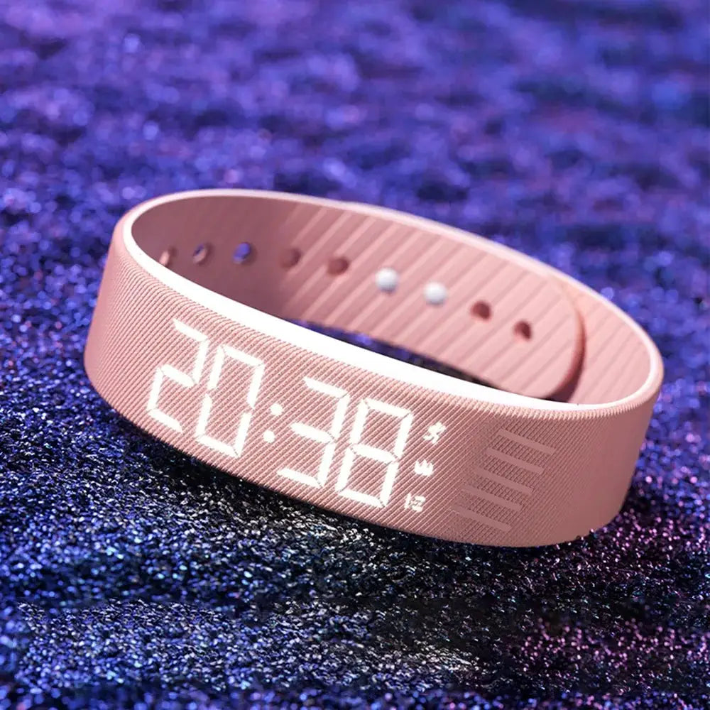 LED Digital Alarm Clock Watch Adjustable Snooze-proof Alarm Bracelet with Running Pedometer Waterproof Vibrating Alarm by All Mart Bristol Ltd