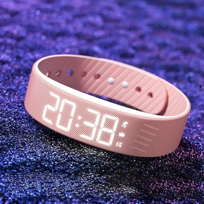 LED Digital Alarm Clock Watch Adjustable Snooze-proof Alarm Bracelet with Running Pedometer Waterproof Vibrating Alarm by All Mart Bristol Ltd