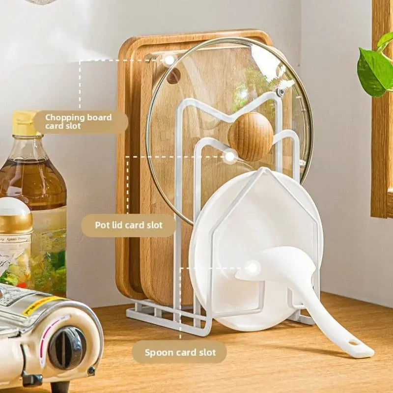 Rack Shelf Stand Multi Layer Space Saving Rustproof Cutting Board Practical Kitchen Organizer Pot Lid Holder Iron Art Home by All Mart Bristol Ltd