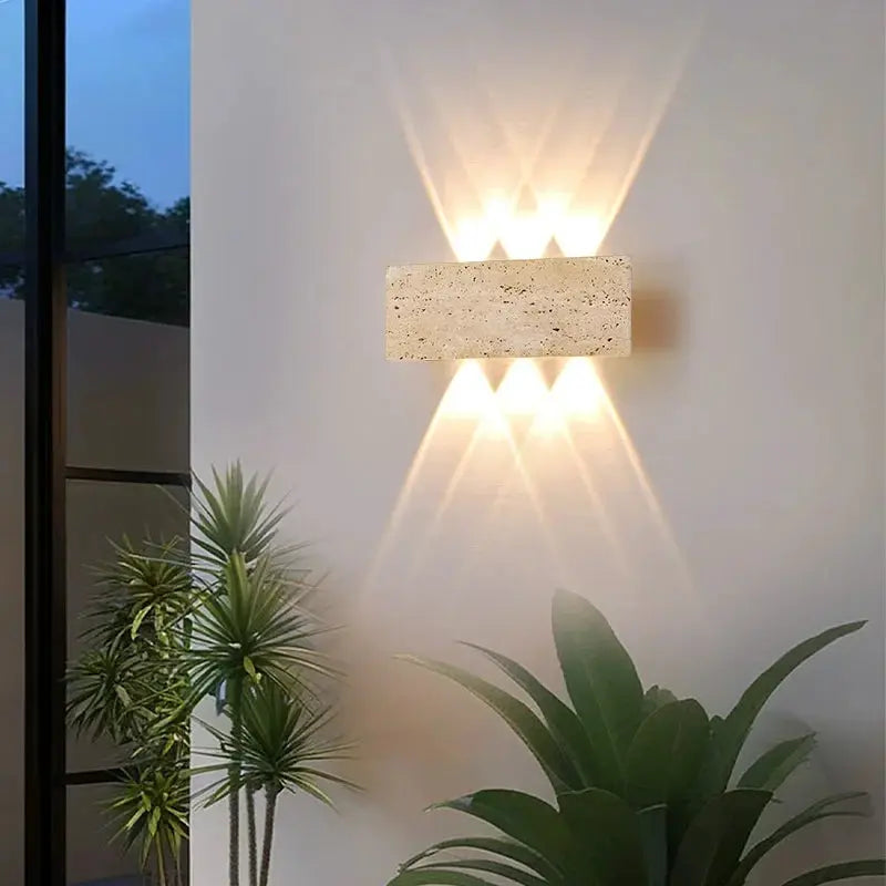 Wabi-sabi LED Wall Lamp Garden Light Stone IP65 Outdoor Waterproof Bedside Retro Sconces Lighting Fixture Home Decoration Indoor by All Mart Bristol Ltd