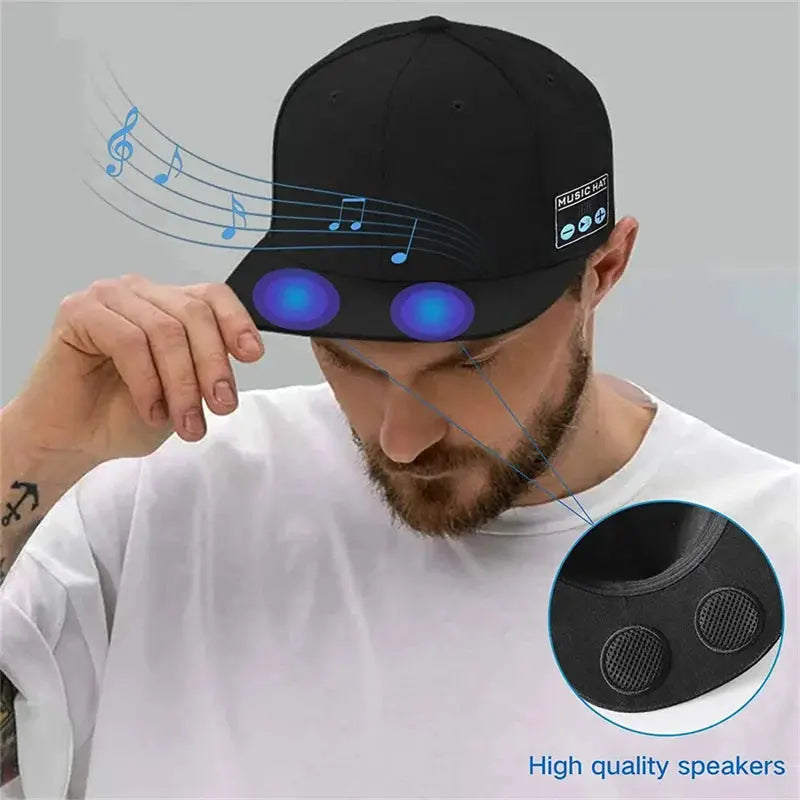 Multifunctional Outdoor Hat With Bluetooth Speakers Wireless Headphones Detachable Adjustable Music Baseball Cap Running Sports by All Mart Bristol Ltd