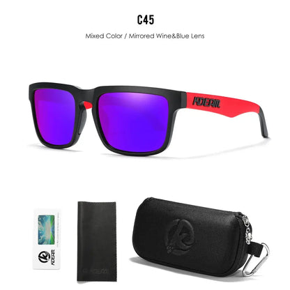 KDEAM Men's Polarized Sunglasses Square Casual Outdoors Sun Glasses Women Unisex Sunglass For Couple With Zipper Case by All Mart Bristol Ltd