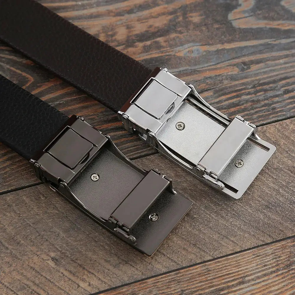 2022 New Luxury Genuine Leather Belt Men's Automatic Buckle Cowhide Leather Belt High-end Youth Business All-match Waistband by All Mart Bristol Ltd