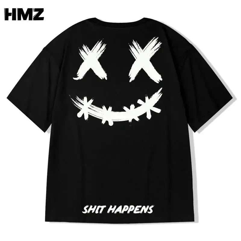 HMZ 2024 T Shirt Streetwear Men Oversized Hip Hop T-Shirt Print Harajuku Tshirt Summer Short Sleeve Cotton Loose Tops Tees Men by All Mart Bristol Ltd