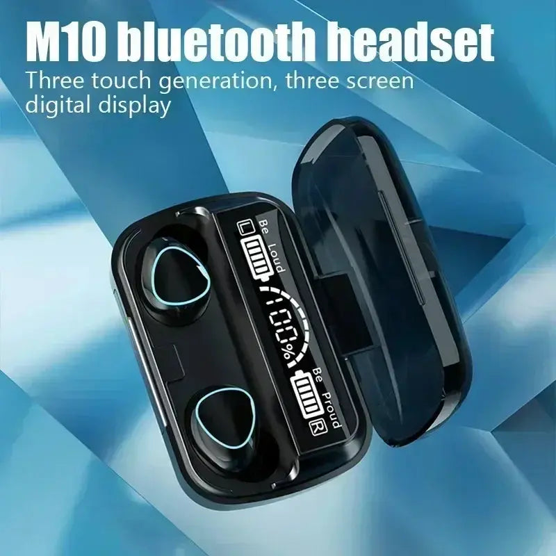 New Bluetooth Earphones Handfree LED Dispay Headphones Bluetooth Music Wireless Earbuds Waterproof Headset For smartphones by All Mart Bristol Ltd