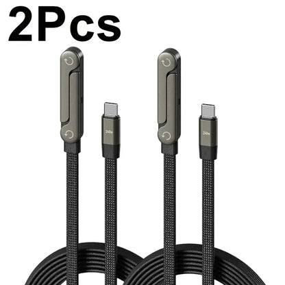 1/2PCS Type C To C Charger Cable 240W Fast Charging Data Line with Built-In Phone Stand for IPhone Samsung Xiaomi Google by All Mart Bristol Ltd