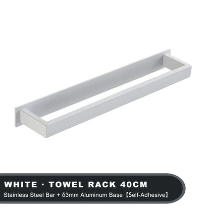 Black Stainless Steel Towel Holder No Drill Wall Shower Towel Shelf Kitchen Towel Hanger Rail Bathroom Towel Rack Self Adhesive by All Mart Bristol Ltd