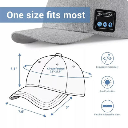 Multifunctional Outdoor Hat With Bluetooth Speakers Wireless Headphones Detachable Adjustable Music Baseball Cap Running Sports by All Mart Bristol Ltd