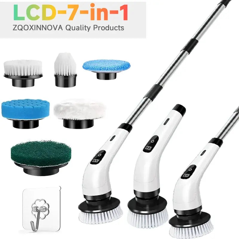 Household Cordless Spin Scrubber Kitchen Gadgets Hair Brushes Bathroom Broom Toilet Mops Electric Multipurpose Cleaning Brush by All Mart Bristol Ltd