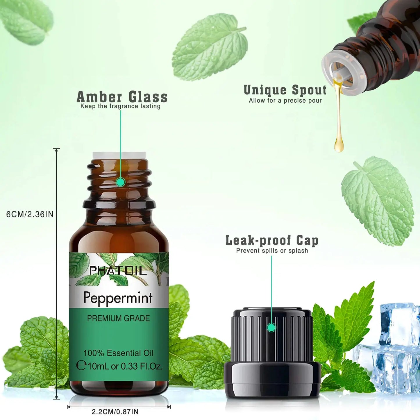10ml Essential Oils for Humidifier Diffuser Aromatic Candles Soap Massage Oil 10pcs Kit Pure Natural Tea Tree Mint Essential Oil by All Mart Bristol Ltd