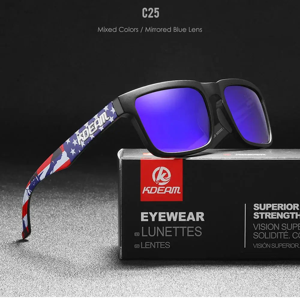 KDEAM 2022 Square Men's Polarized Sunglasses Outdoors Lifestyle Coating Sun Glasses New Matching Colors With Box by All Mart Bristol Ltd