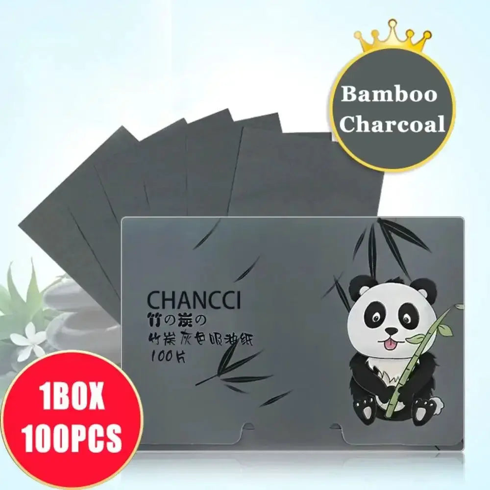 100PCS Fragrance Facial Oil Absorbing Paper Natural Green Tea Bamboo Charcoal Oil Blotting Paper Portable Facial Absorbent Paper by All Mart Bristol Ltd