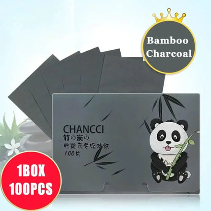 100PCS Fragrance Facial Oil Absorbing Paper Natural Green Tea Bamboo Charcoal Oil Blotting Paper Portable Facial Absorbent Paper by All Mart Bristol Ltd