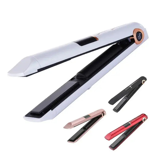 Portable Wireless Hair Straightener With Power Bank Function Rechargeable Hair Straightening Curling Flat Iron For Home Travel by All Mart Bristol Ltd